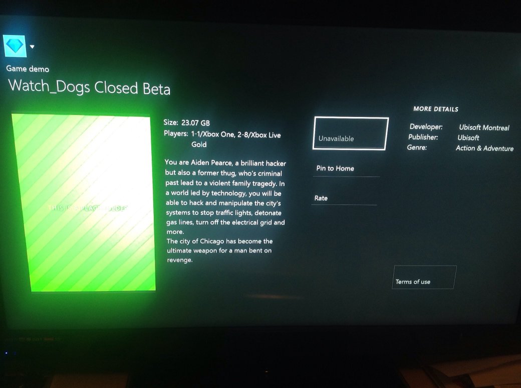 Владельцы Xbox One наткнулись на закрытое тестирование Watch Dogs - Изображение 1 Владельцы Xbox One наткнулись на закрытое тестирование Watch Dogs - Изображение 1