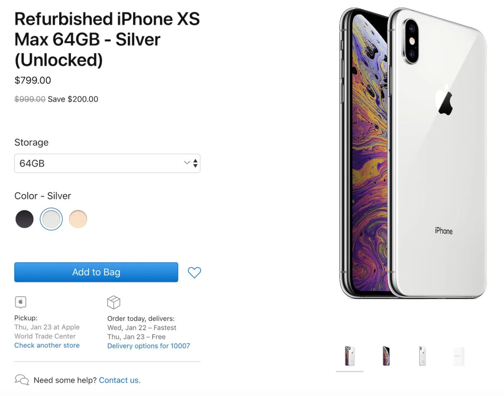 Apple представила восстановленные iPhone XS и iPhone XS Max. Цена в среднем ниже на 0